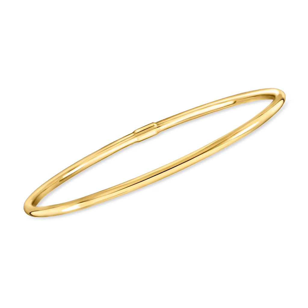 Italian 14Kt Yellow Gold Polished Bangle Bracelet, Women'S, Adult