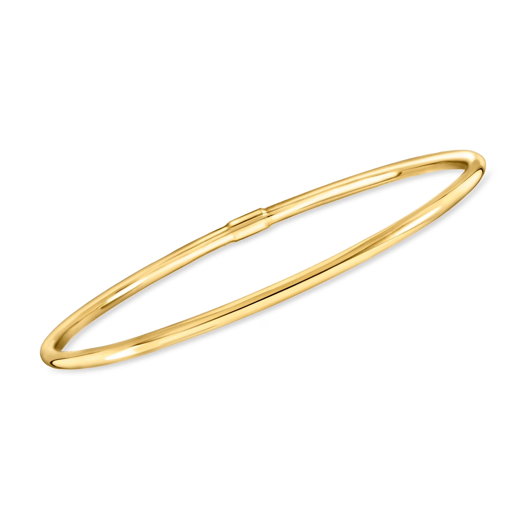 Italian 14Kt Yellow Gold Polished Bangle Bracelet, Women'S, Adult