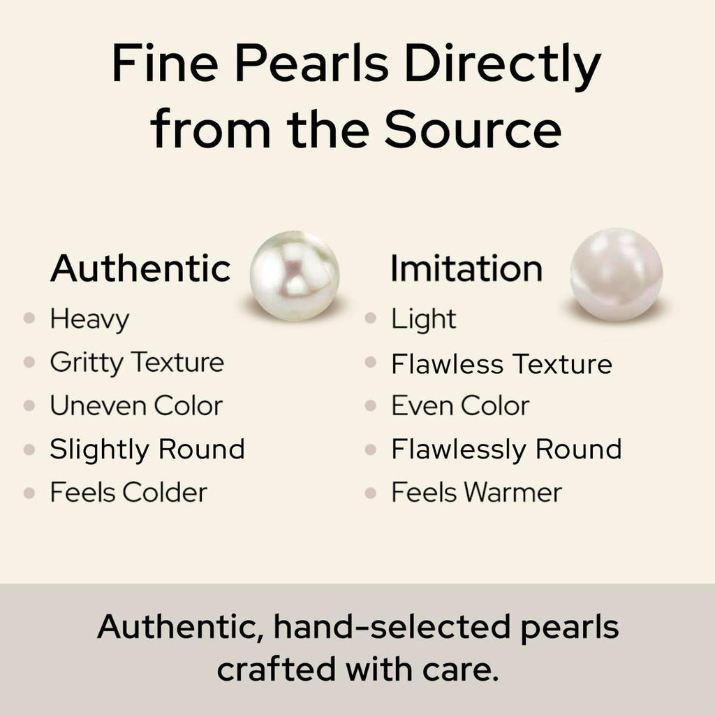 Real Pearl Necklace for Women with AAA+ Quality round White Freshwater Genuine Cultured Pearls