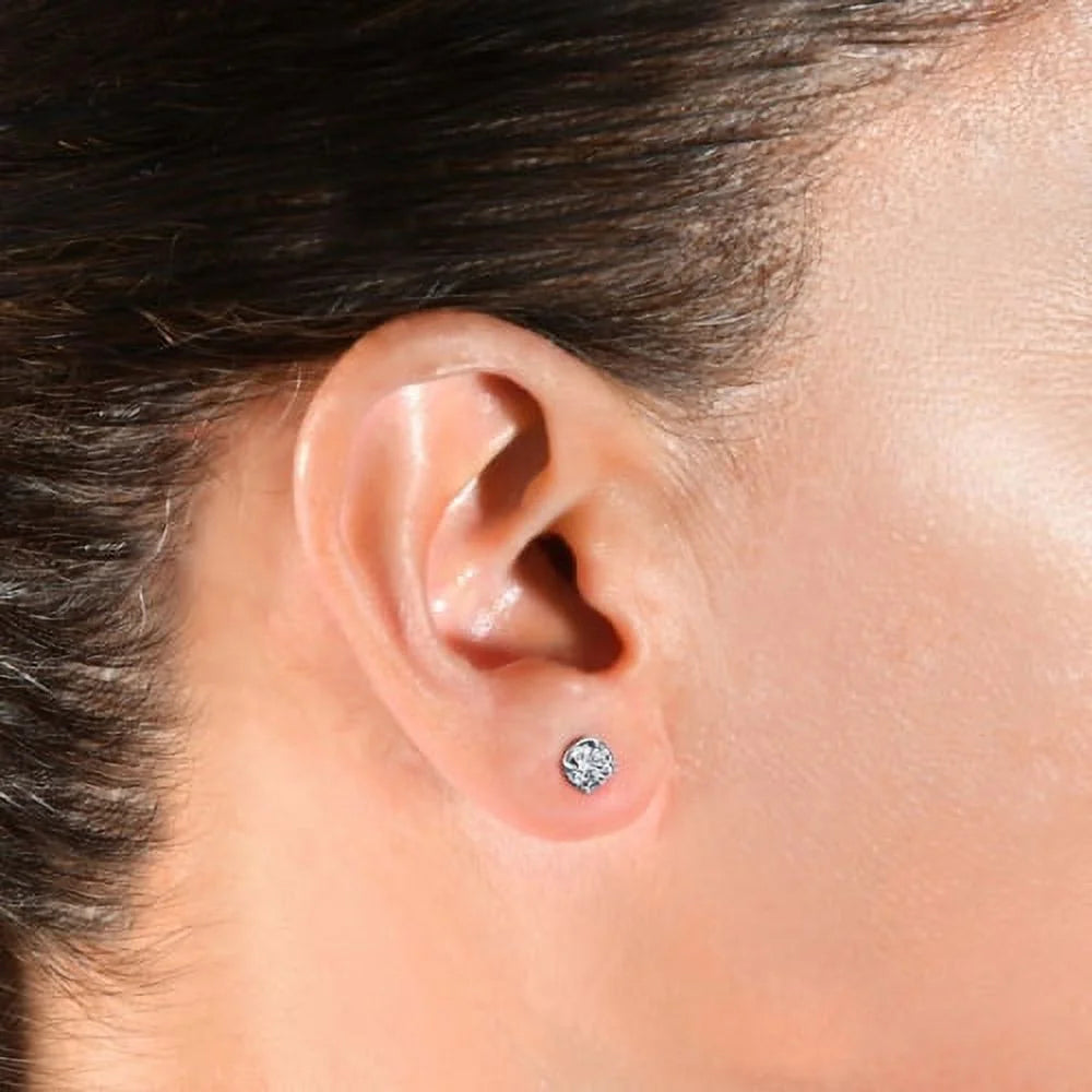 Pompeii 1.00Ct round Brilliant Cut Natural Diamond Studs in 14K Yellow Gold Setting