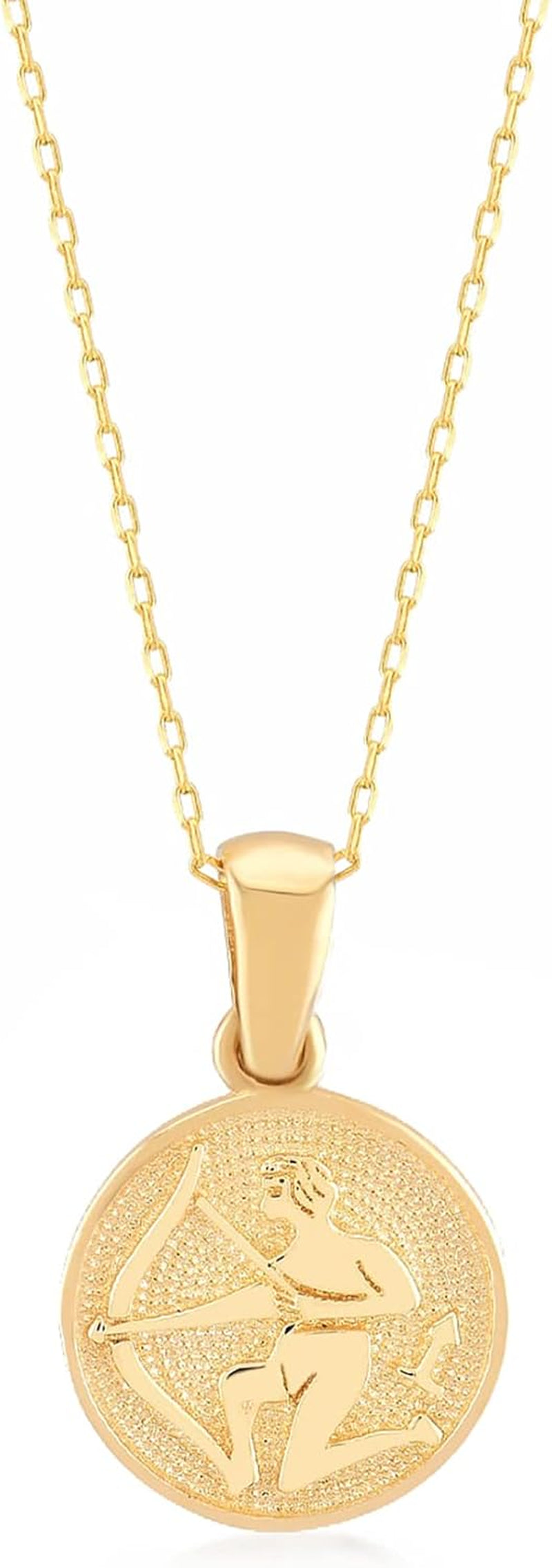 14K Solid Gold Zodiac Sign Necklace for Women
