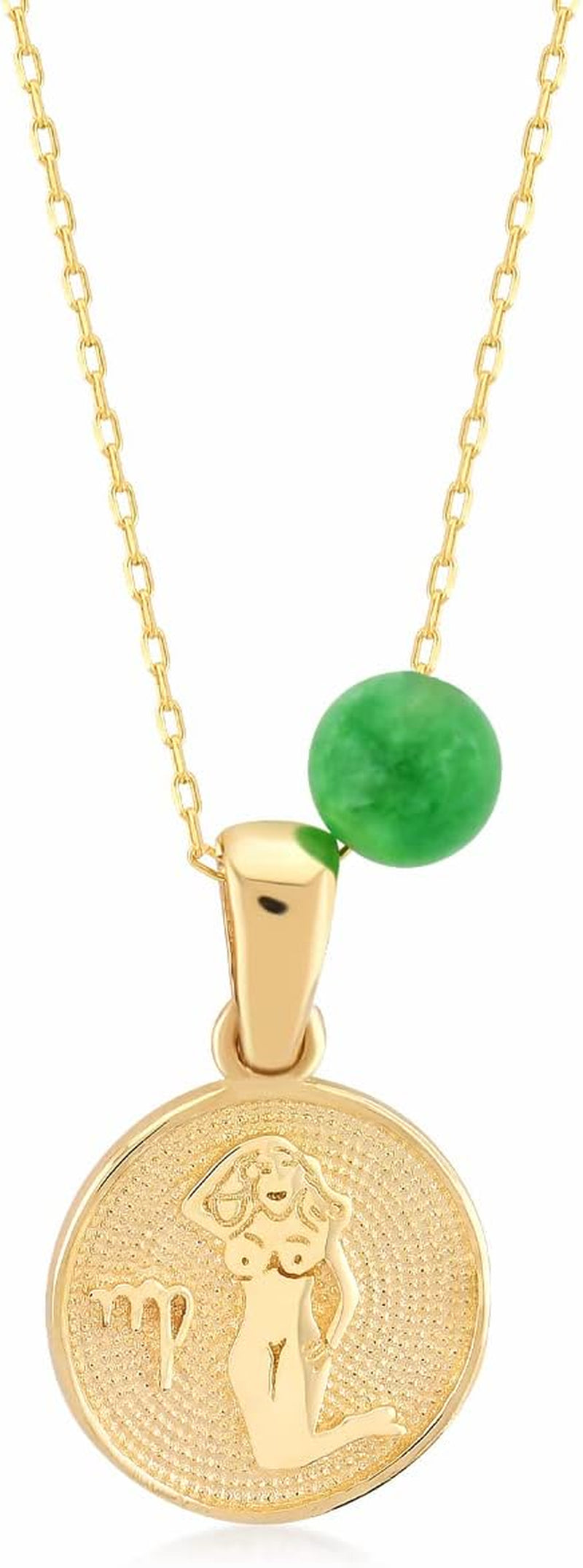 14K Solid Gold Zodiac Sign Necklace for Women