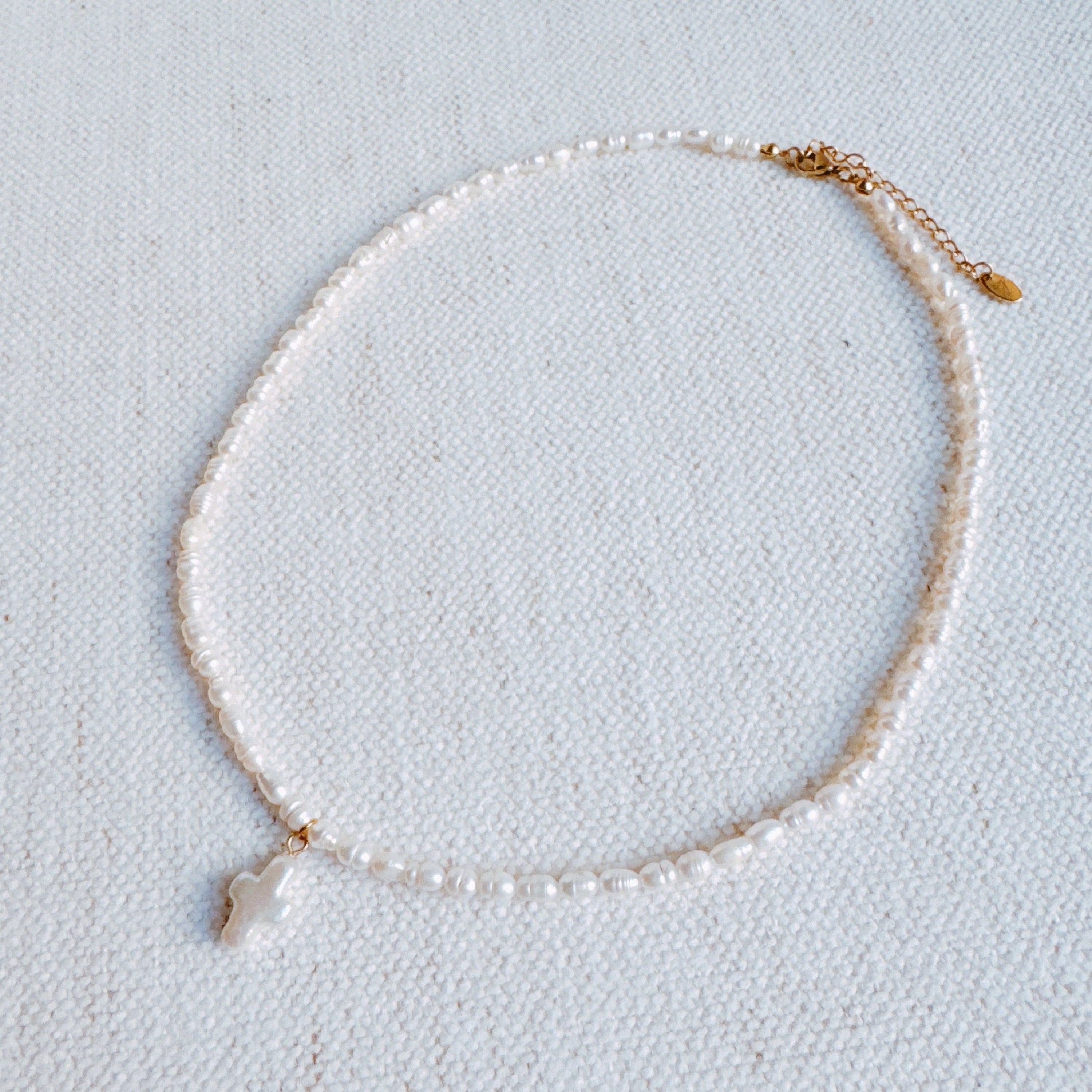 Genuine Freshwater Pearl Cross Necklace