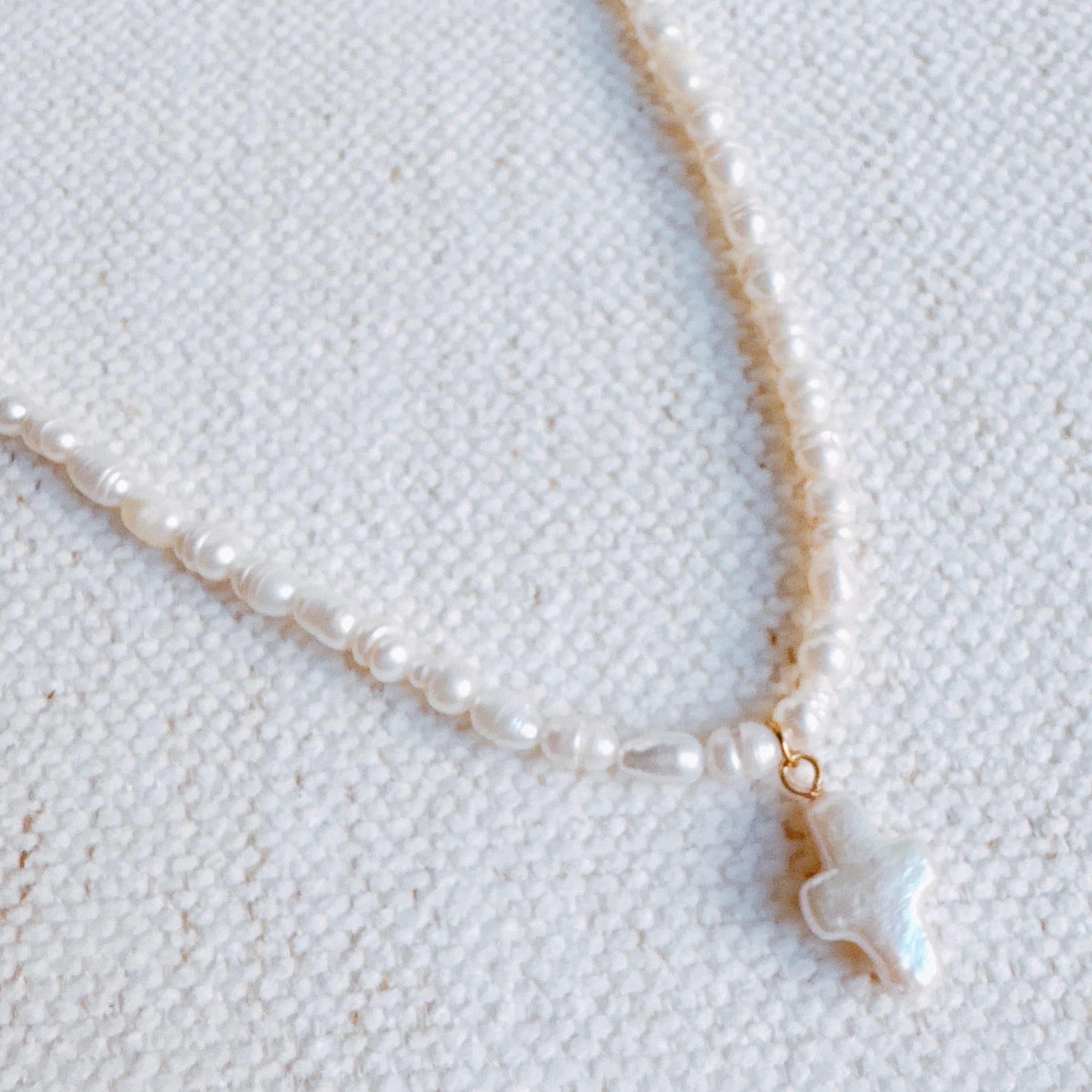 Genuine Freshwater Pearl Cross Necklace